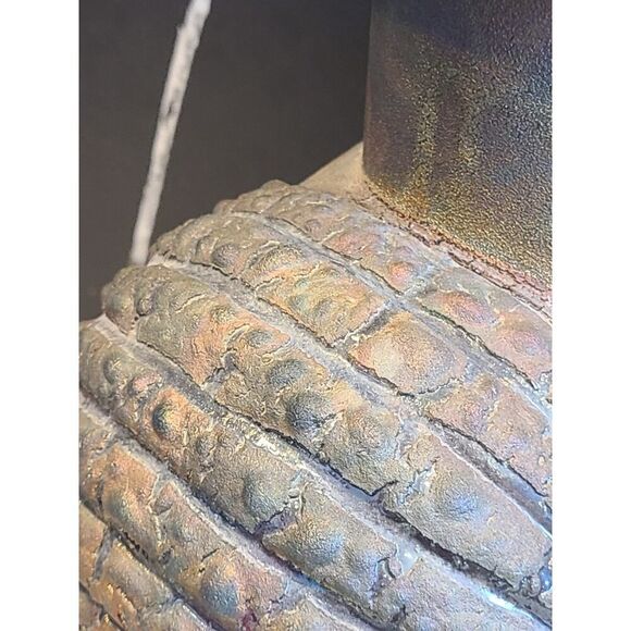 William K. Turner Raku Art Pottery Iridescent Textured Large Vase 13½" Signed - Picture 14 of 16